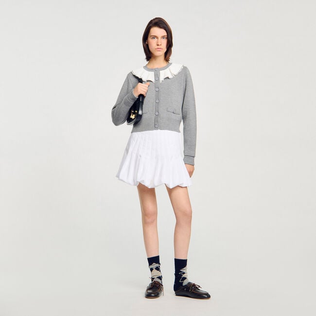 Cardigan vest contrasterende kraag