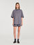 Oversized gestreepte blouse stras