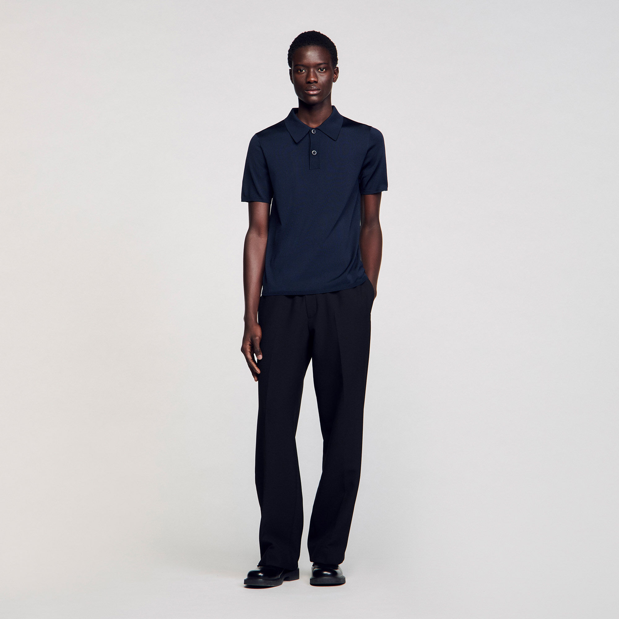 Tricot poloshirt met korte mouwen