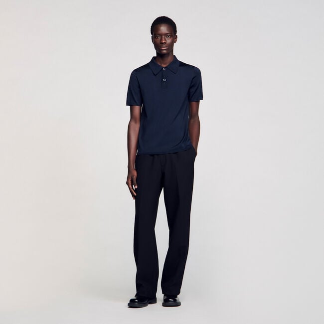 Tricot poloshirt met korte mouwen