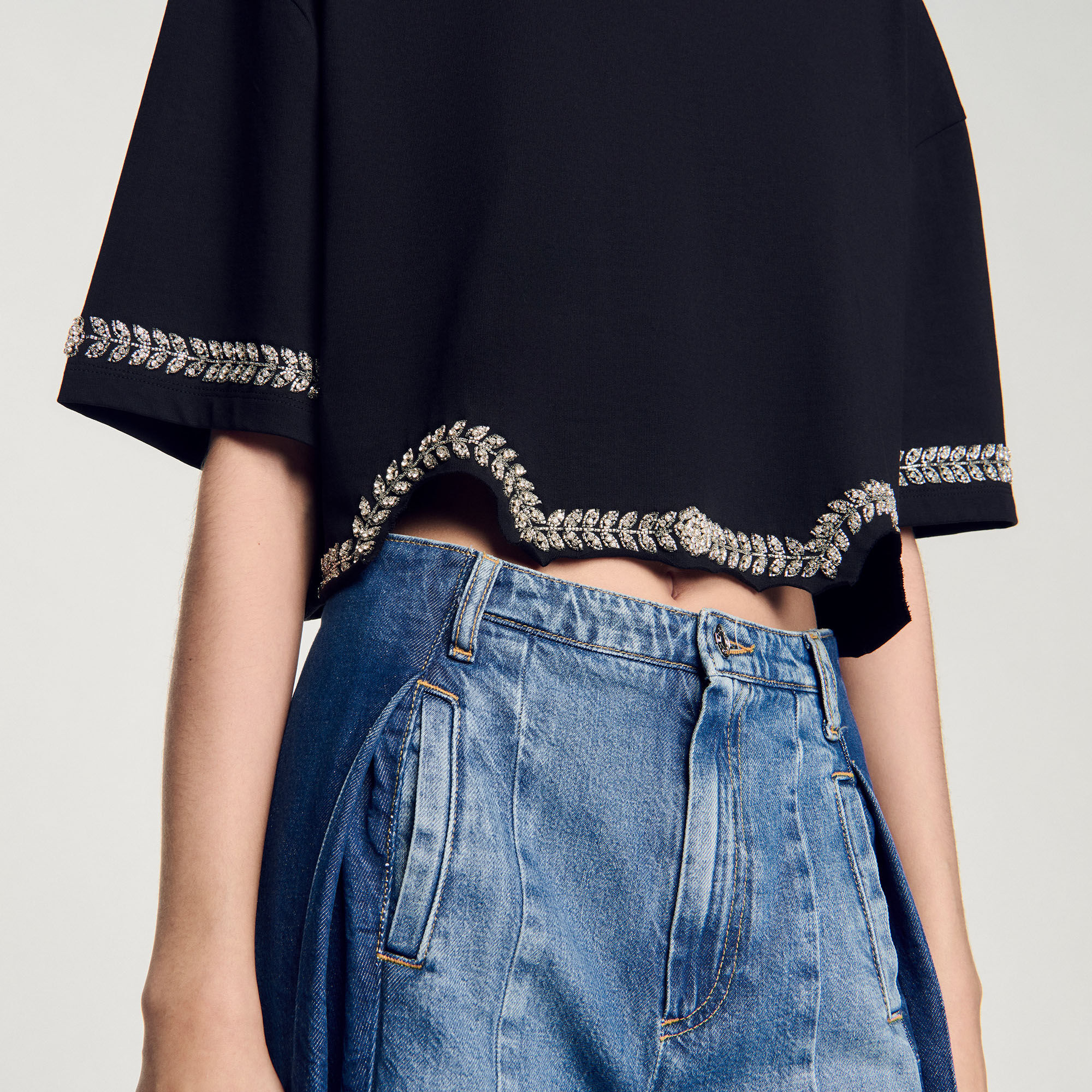 Kort T-shirt met stras