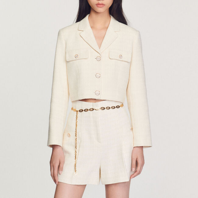 Tweed short met hoge taille