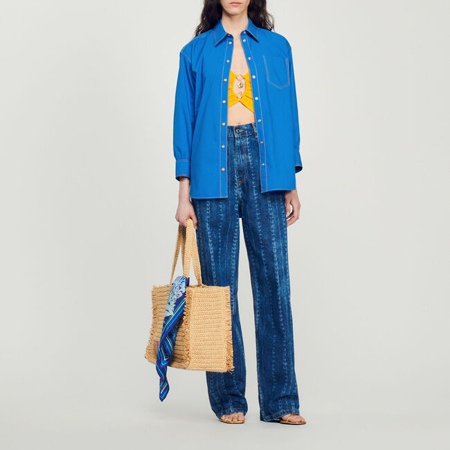 Blouse met sierstiksels