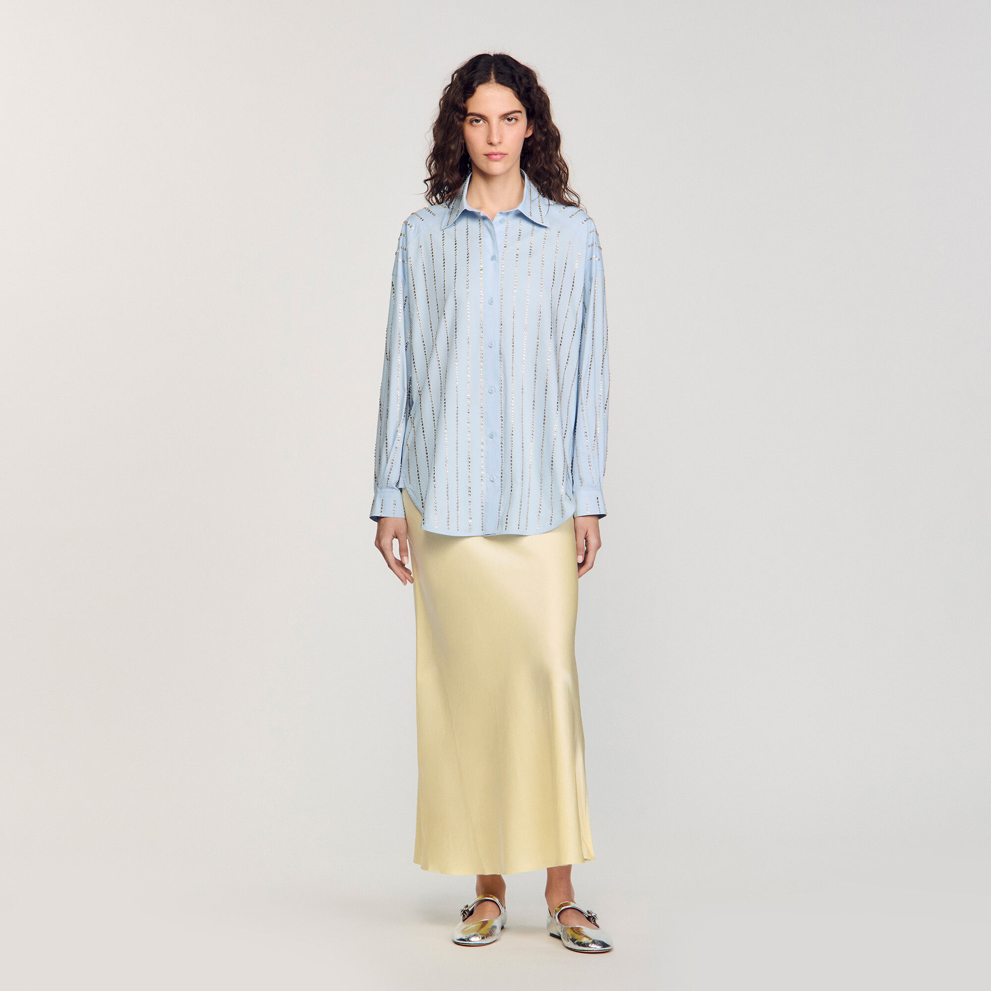 Overhemdblouse met stras