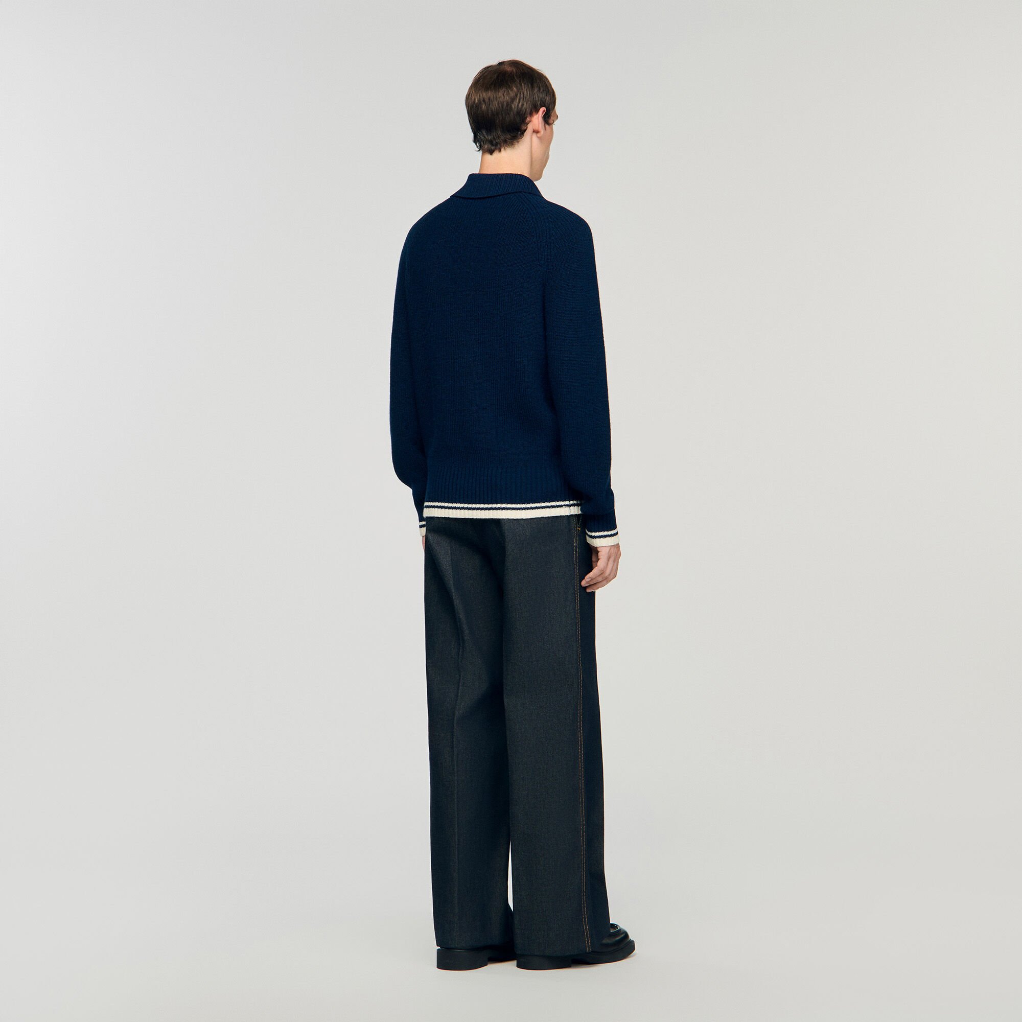 Wollen vest met patch S