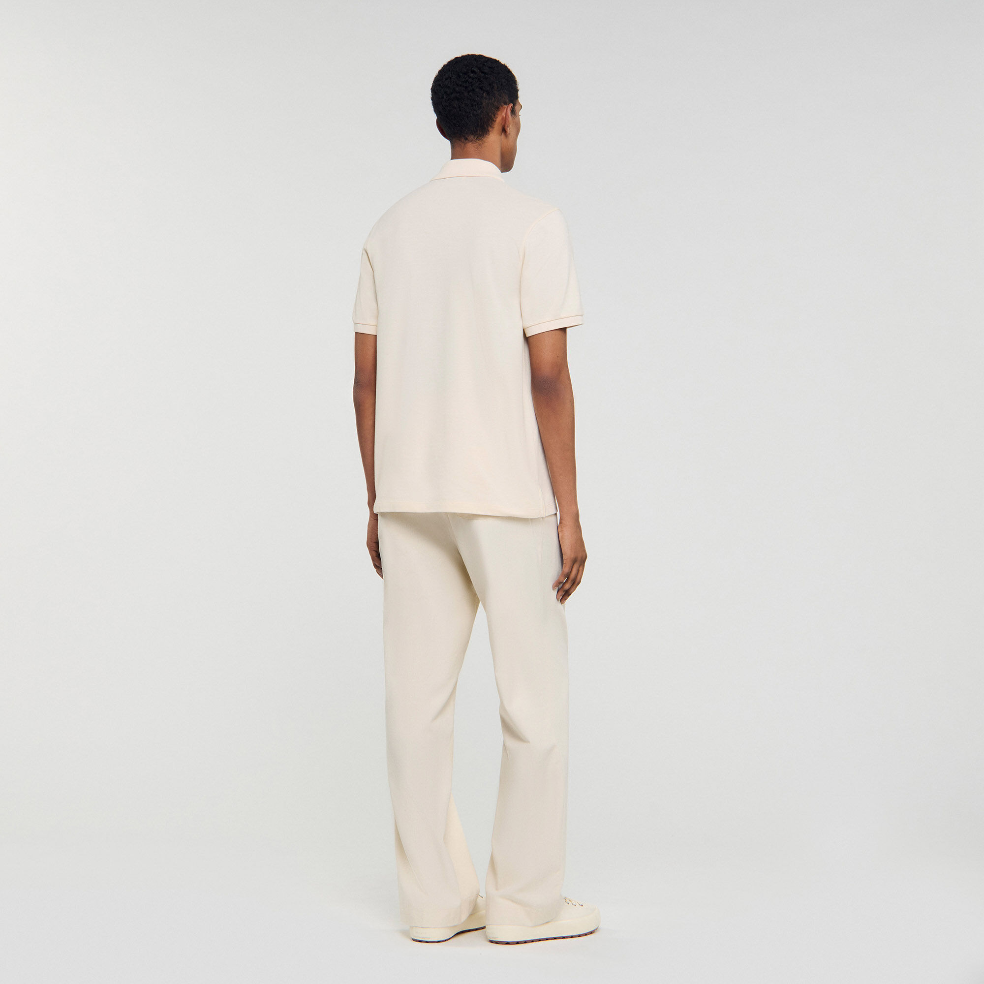 Poloshirt met leren logo