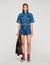 Denim short met volants
