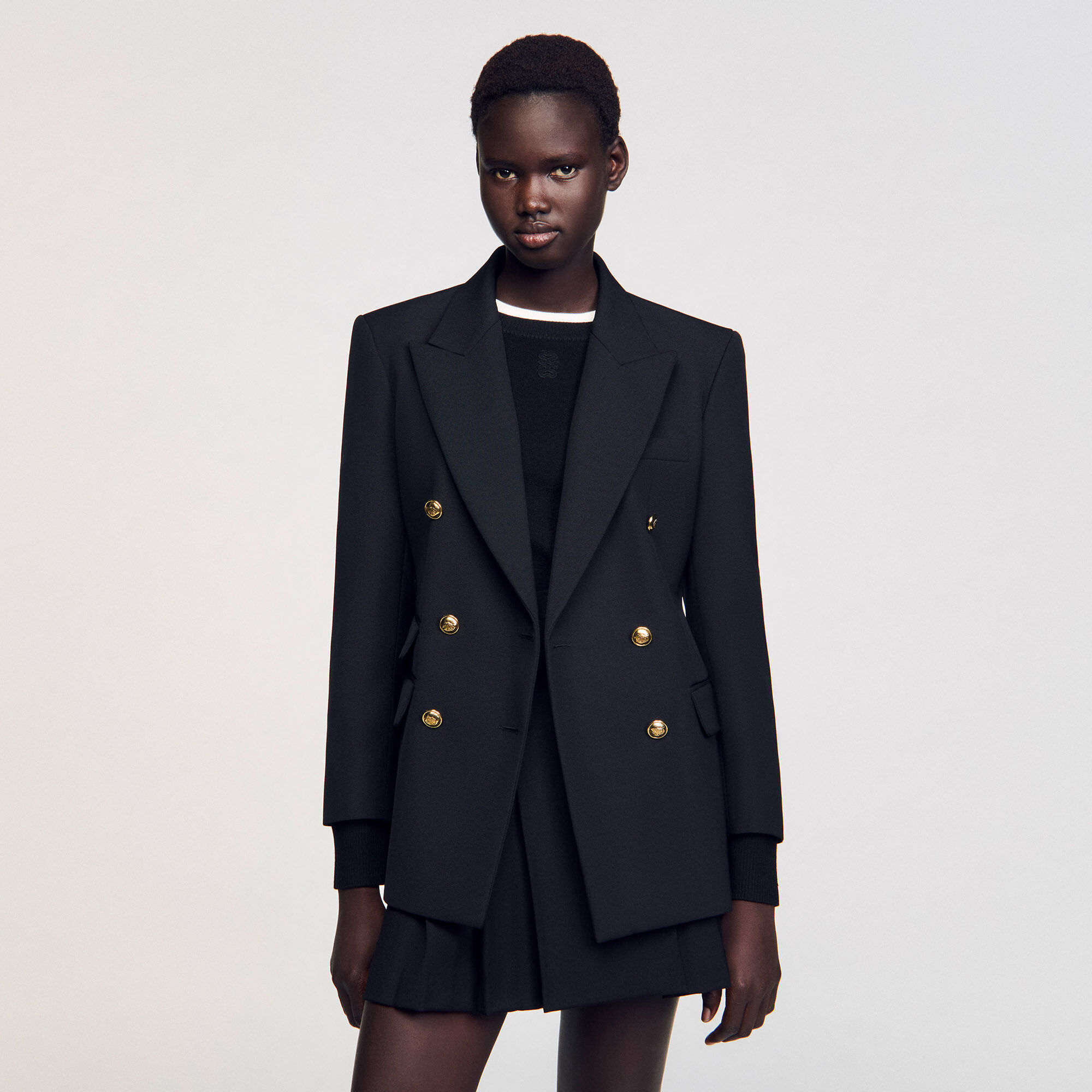 Blazer met gekruiste knoopsluiting