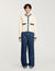 Cardigan vest met denim