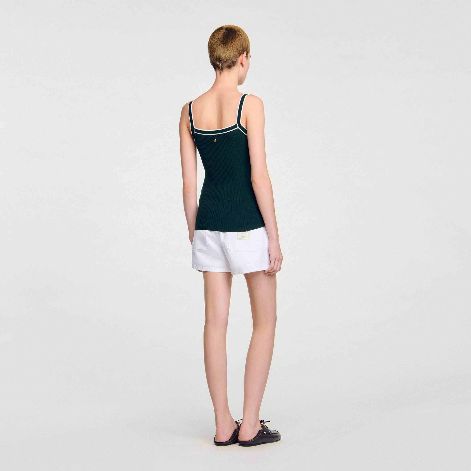 Tweekleurige gebreide top