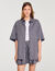 Oversized gestreepte blouse stras
