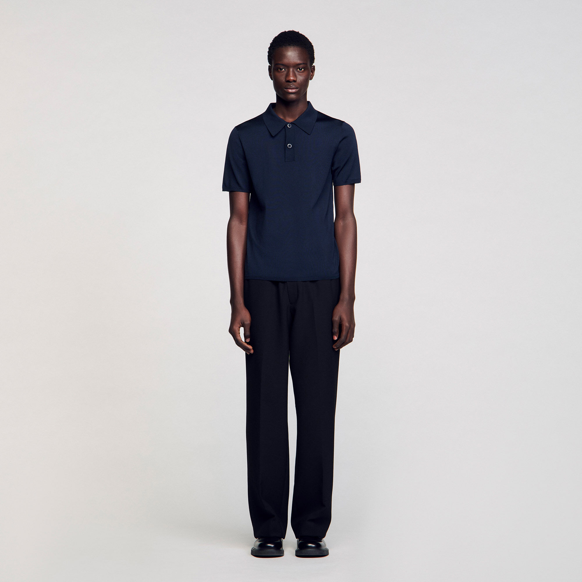 Tricot poloshirt met korte mouwen