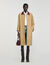 Lange trench met leren kraag