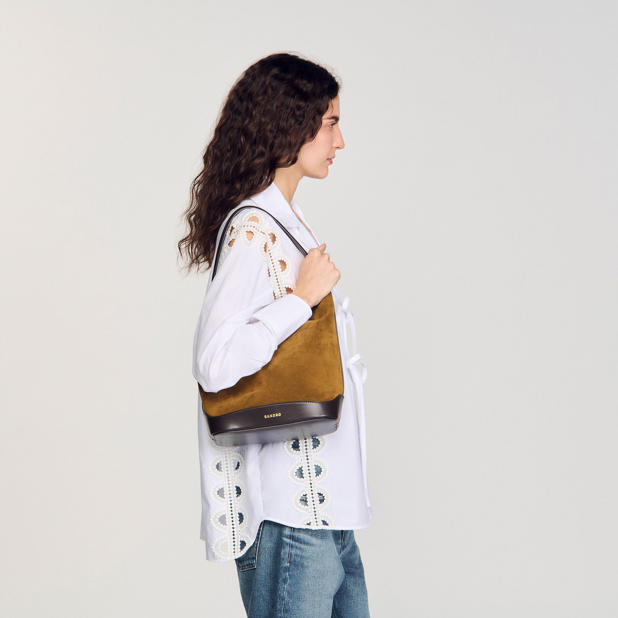 Tas bucket bag leer en suède TANGOSO