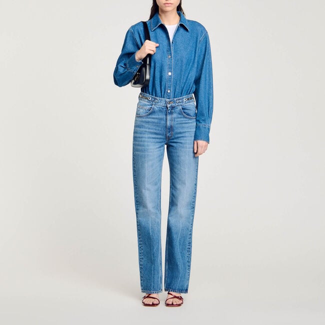 Overhemd bodysuit denim