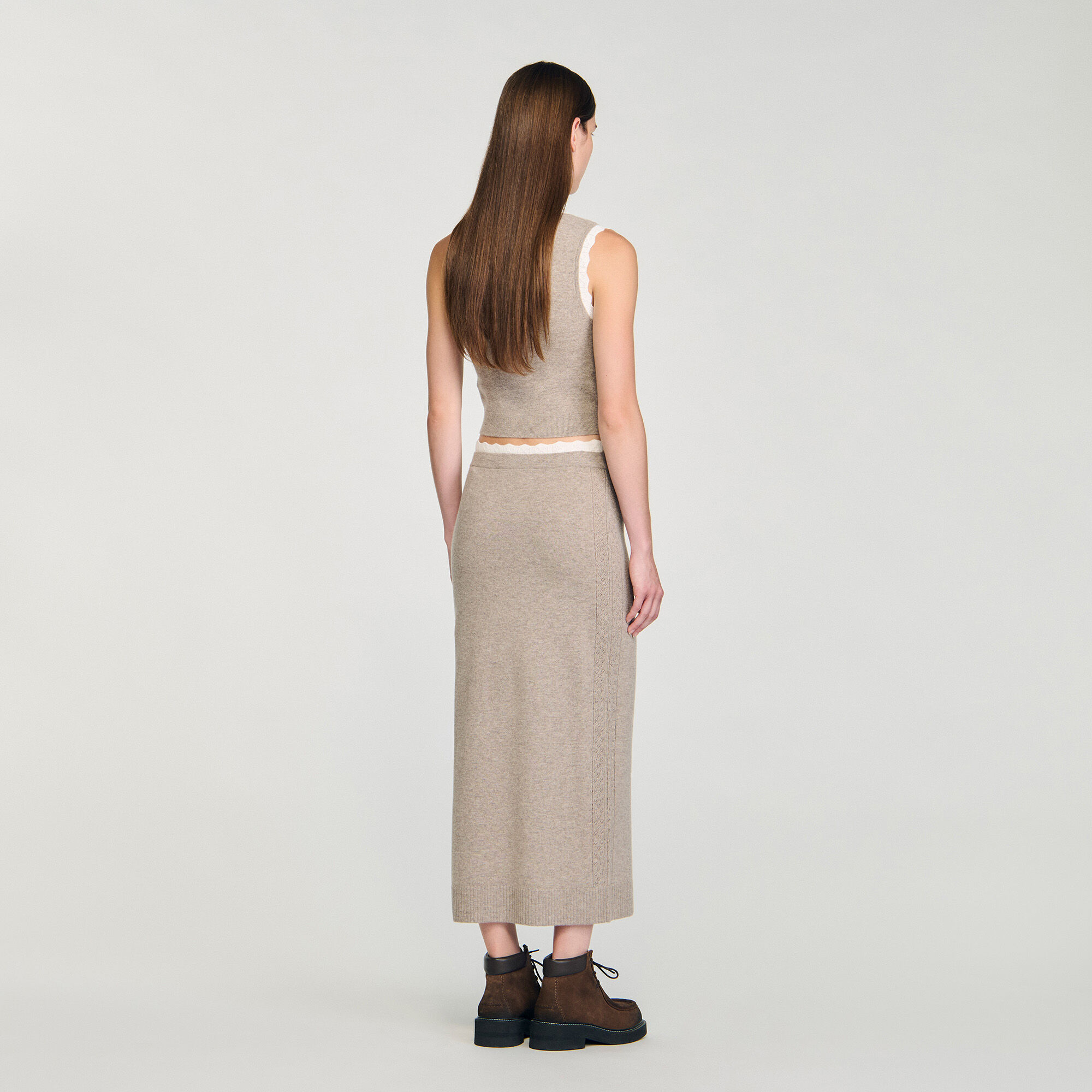 Lange rok bicolor tricot