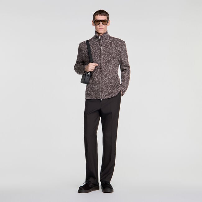 Cardigan van wol met rits