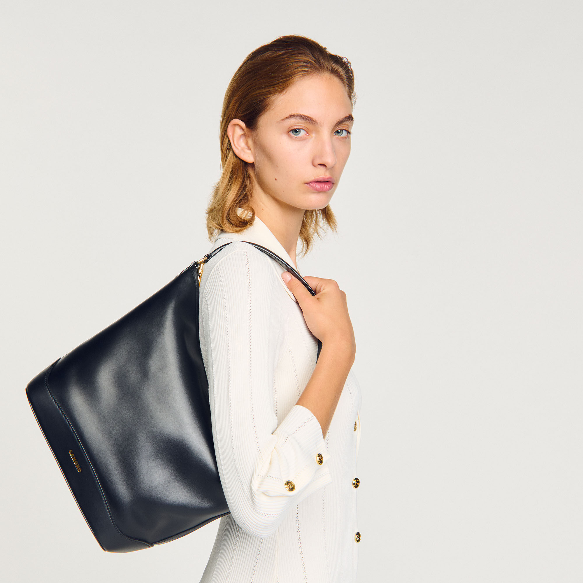 Tas bucket bag leer TANGOSO