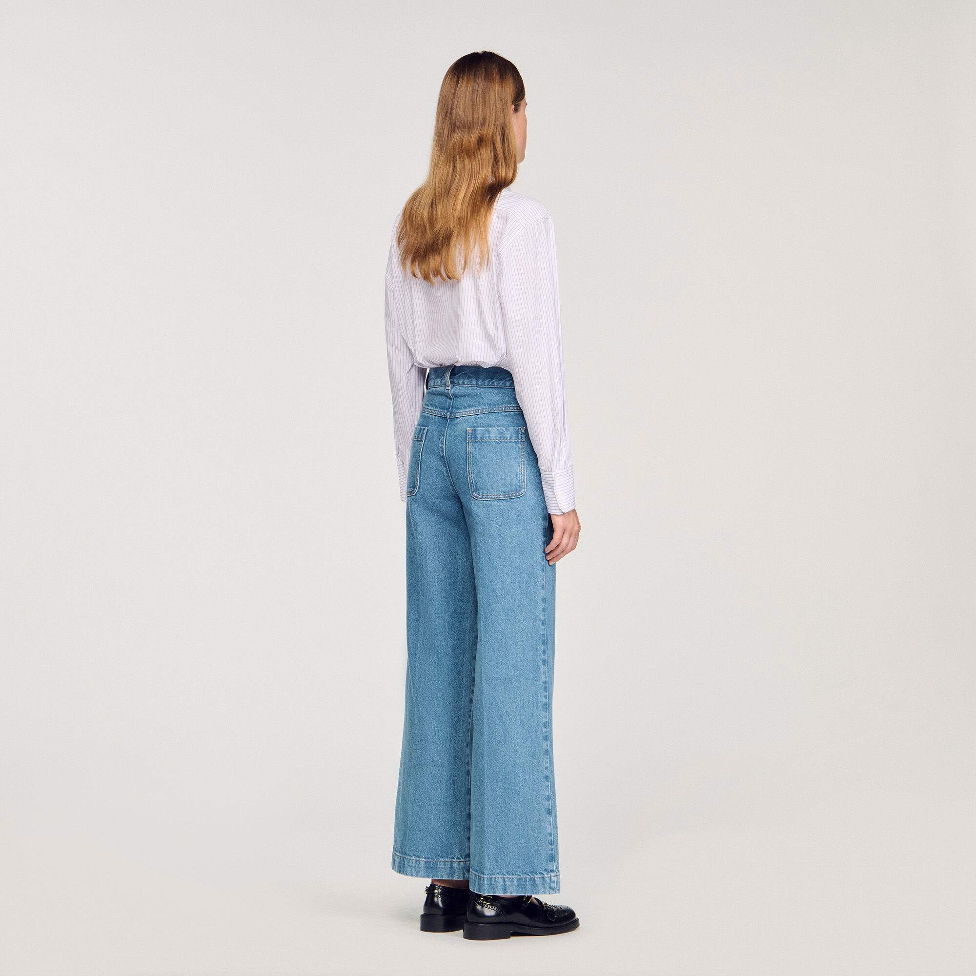 Jeans wijd met hoge taille