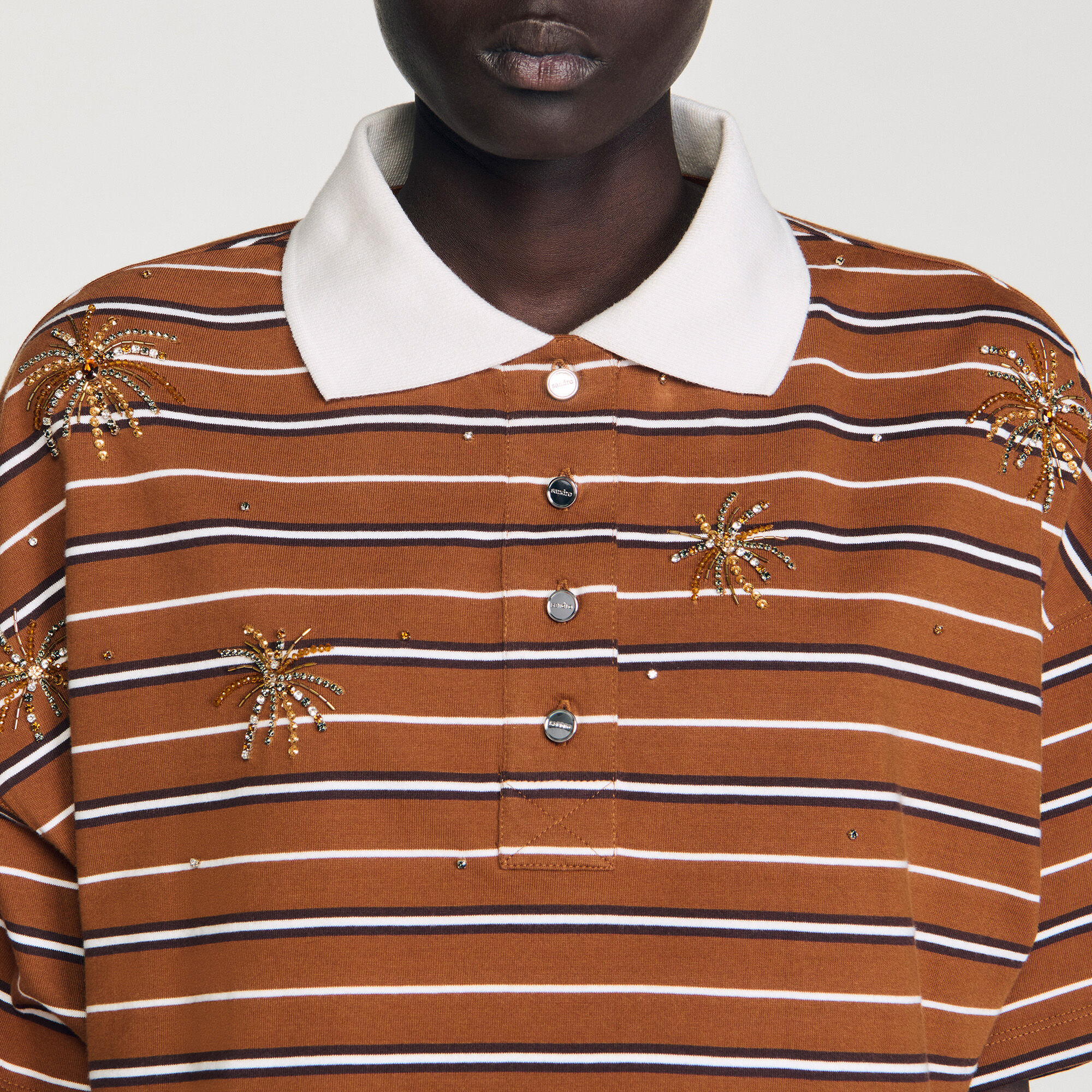 T-shirt gestreept met stras