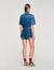Denim short met volants