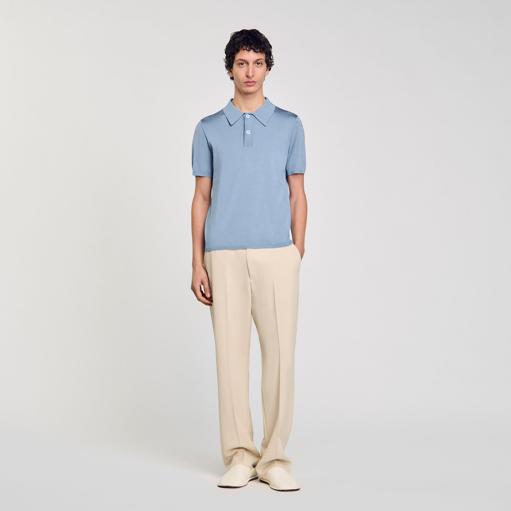 Tricot poloshirt met korte mouwen