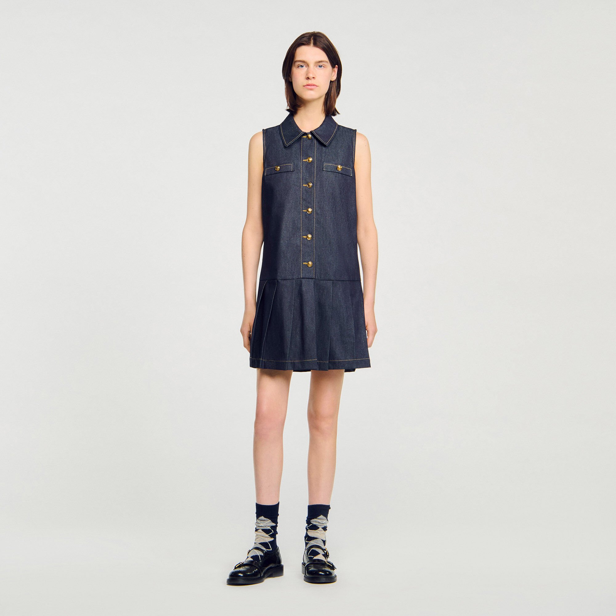 Korte denim jurk