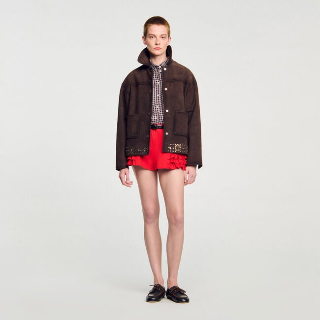 Suède leren jas met studs