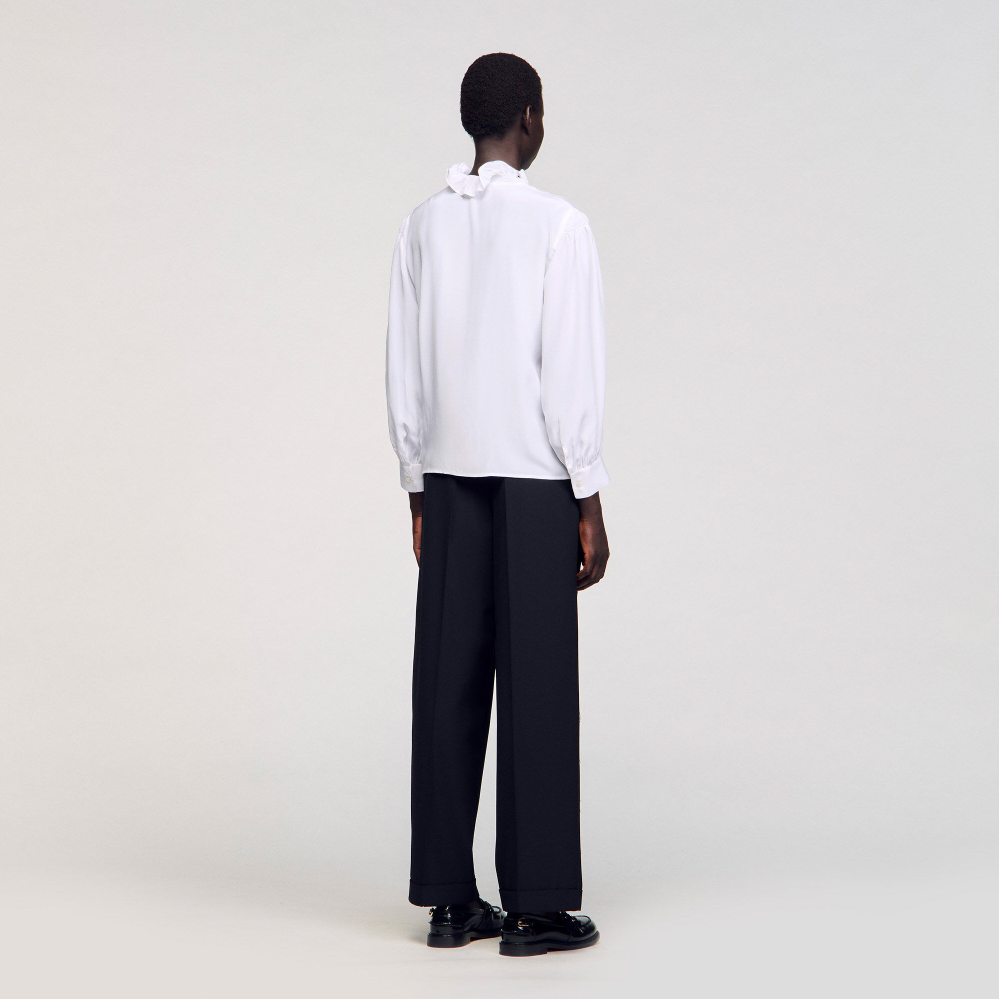 Soepele overhemdblouse zijde