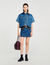 Korte rok denim en leer