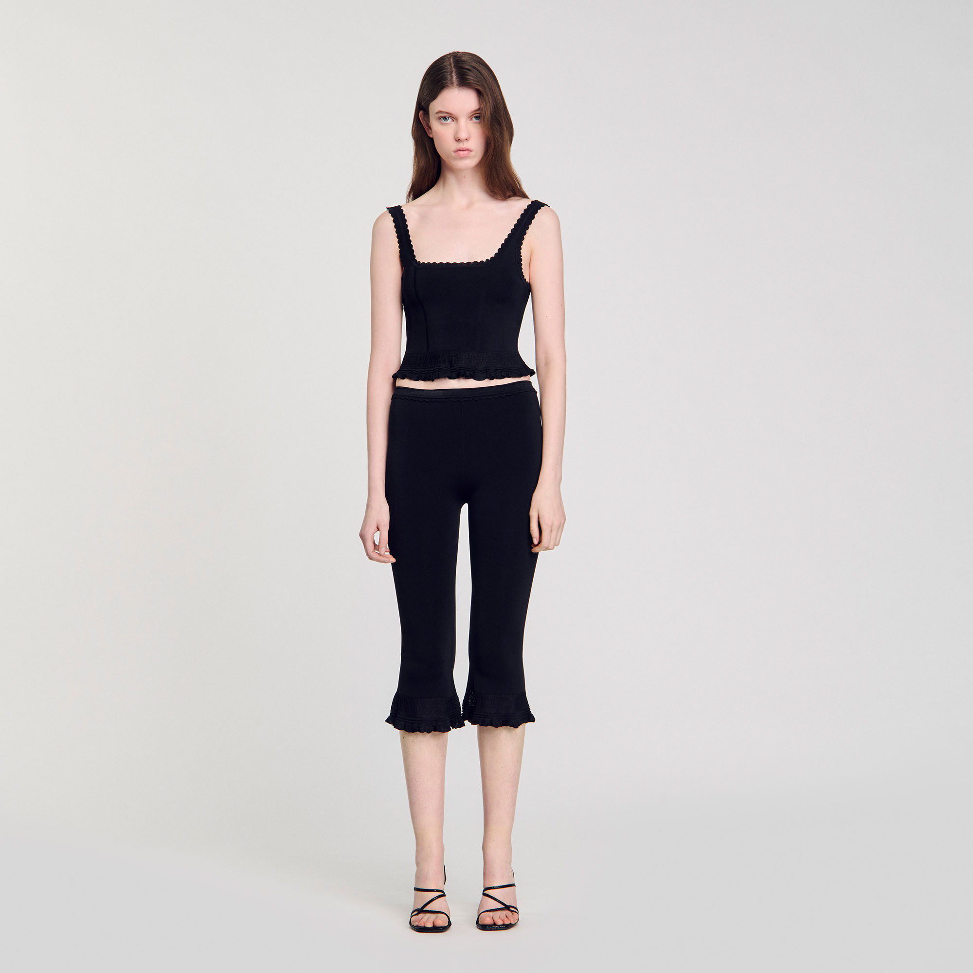 Capri broek met volants