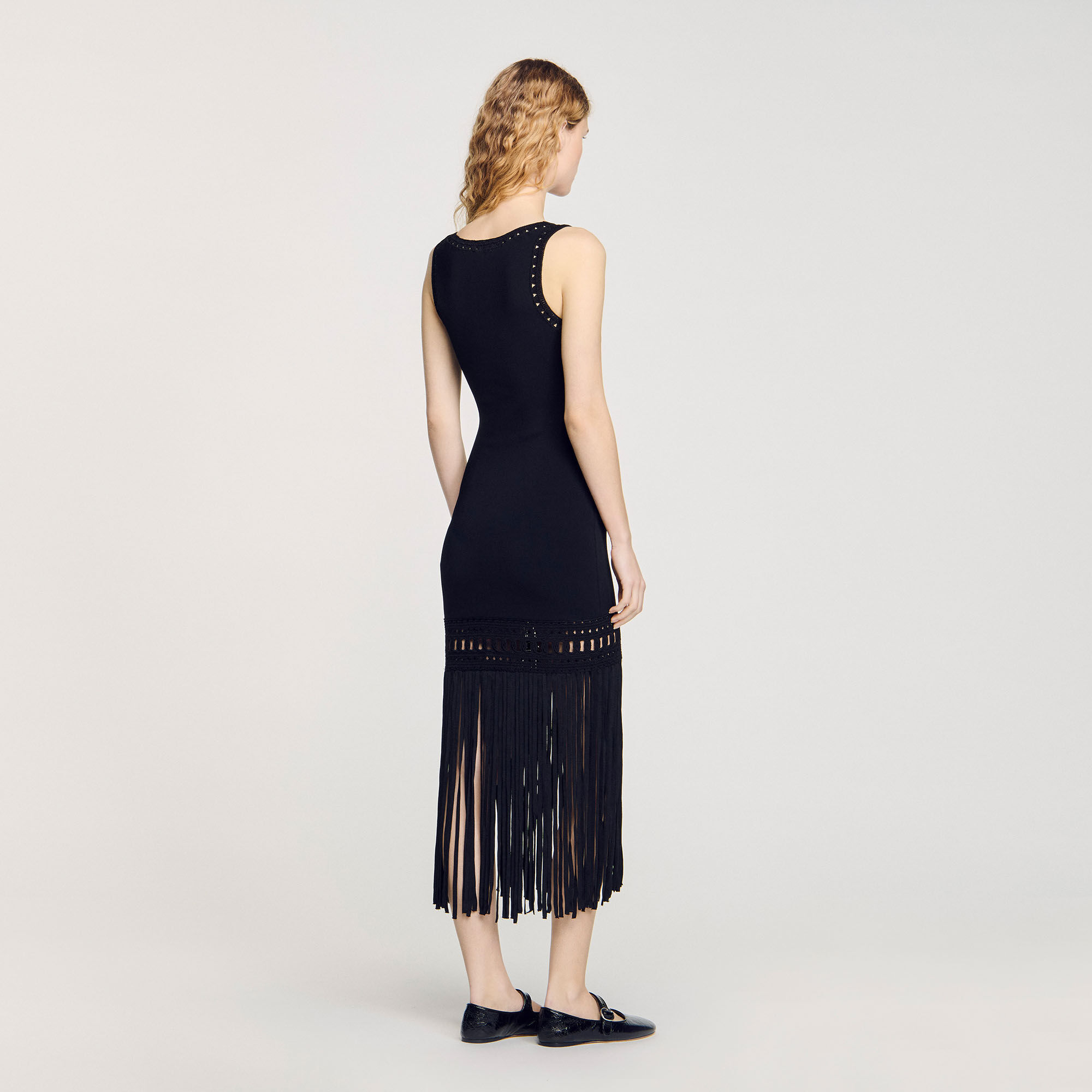Jurk tricot met franjes