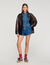 Denim short met volants