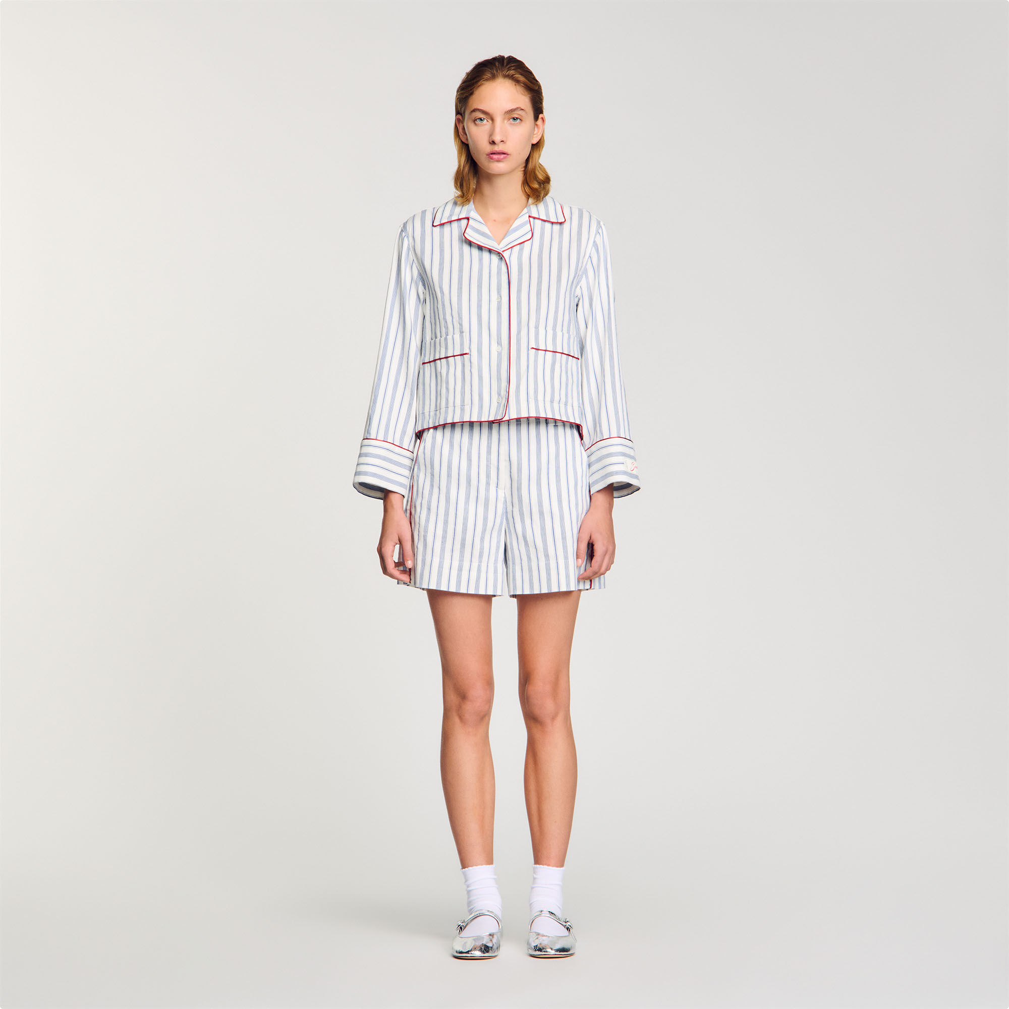 Overhemdblouse gestreept