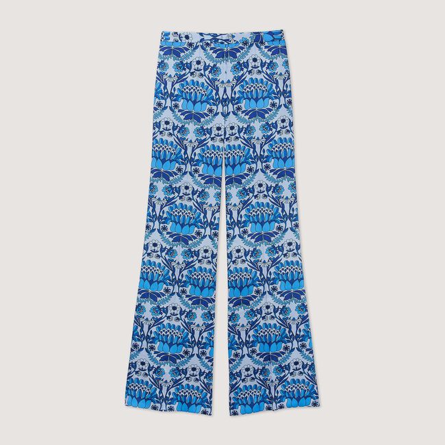Soepelvallende pantalon met sjaalprint