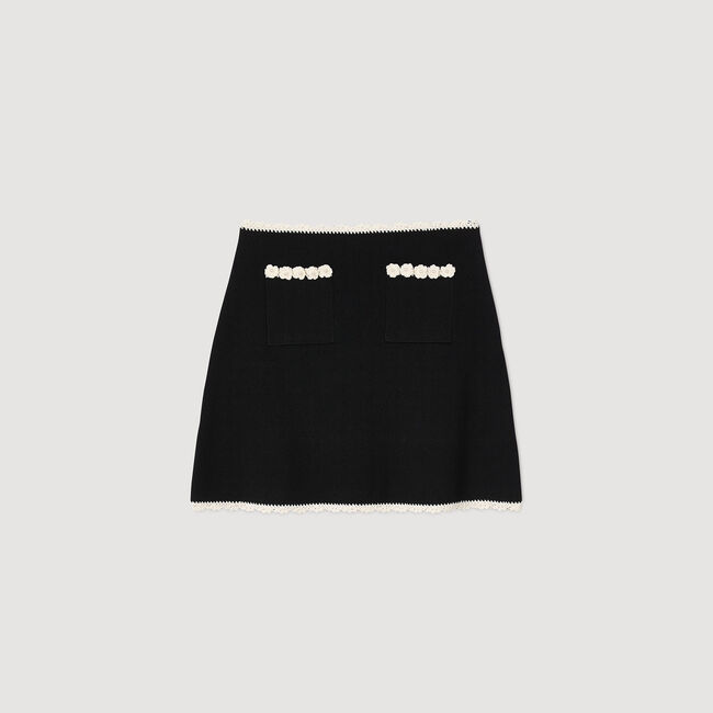 Korte rok met gehaakt details