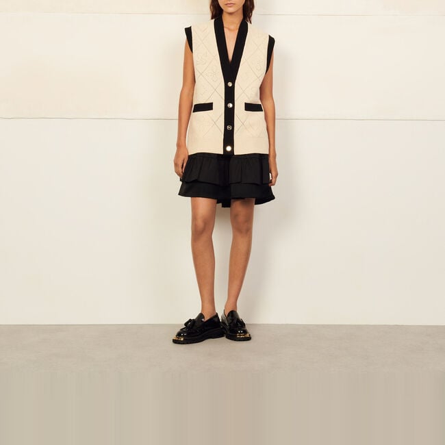 Oversized cardicoat zonder mouwen