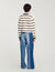 Cardigan vest gestreept met denim