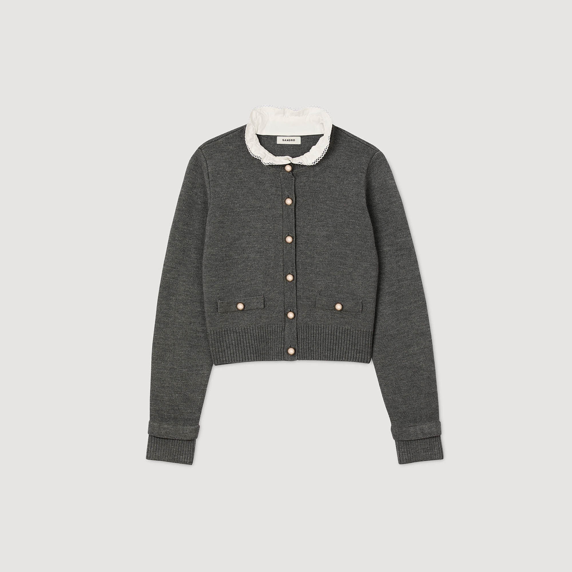 Cardigan afneembare wijde kraag