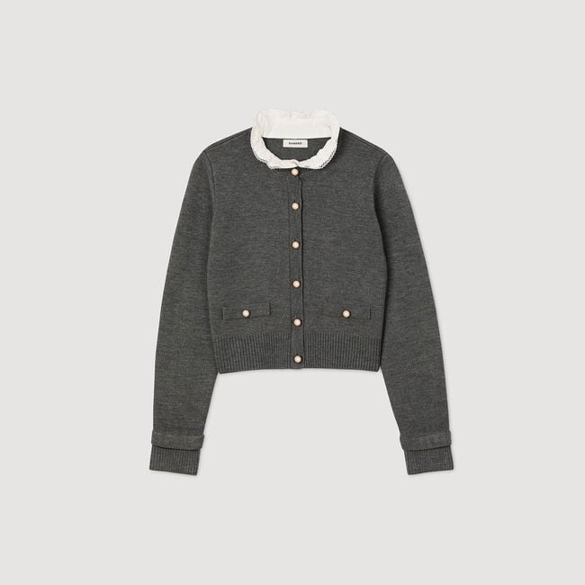 Cardigan afneembare wijde kraag