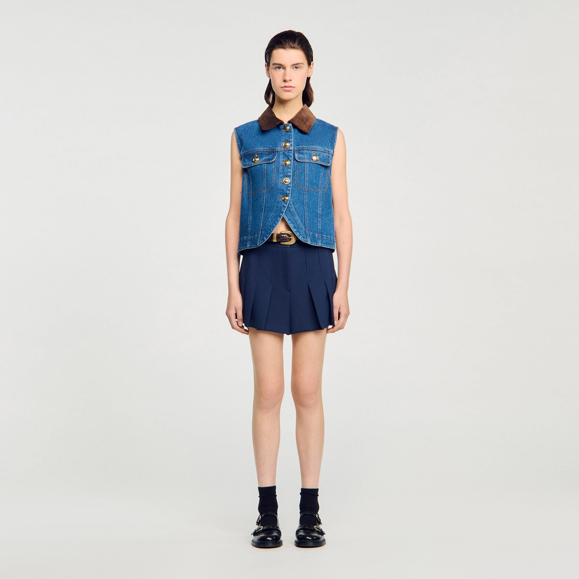 Mouwloos denim jack