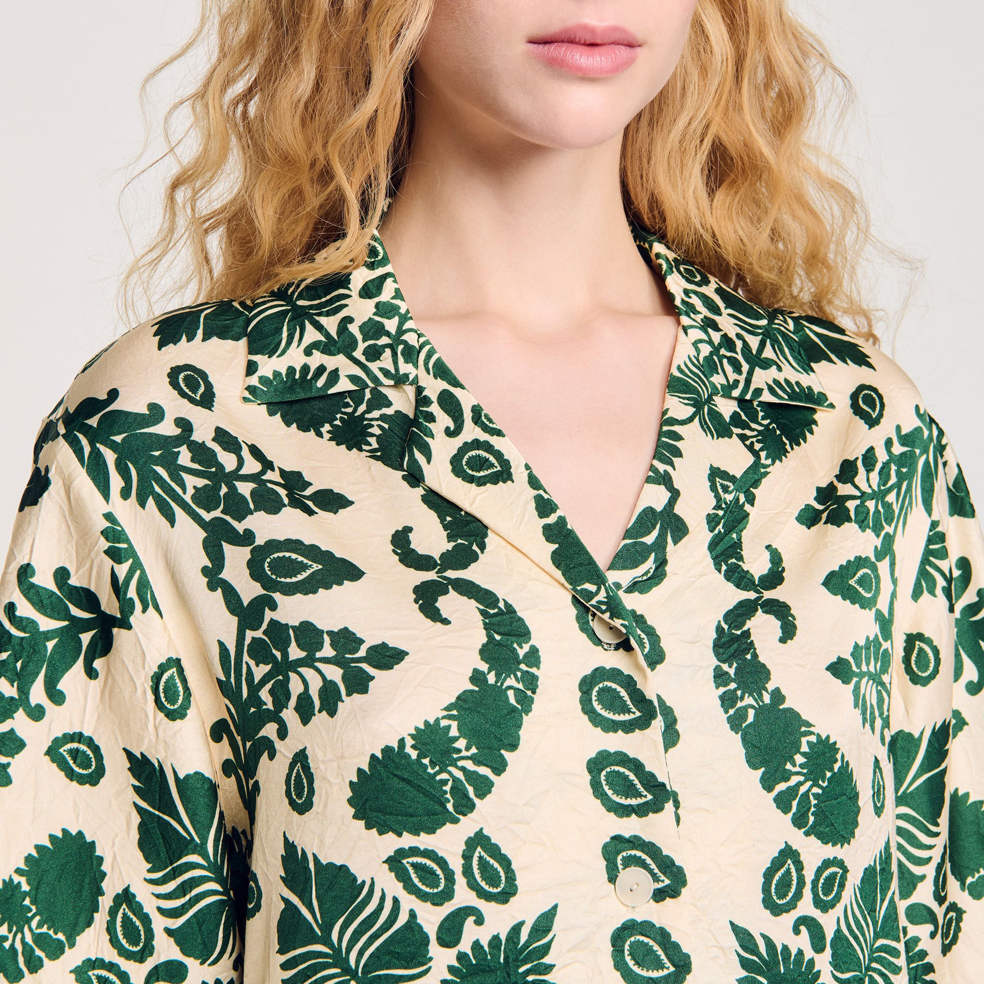 Overhemdblouse met bloemenprint