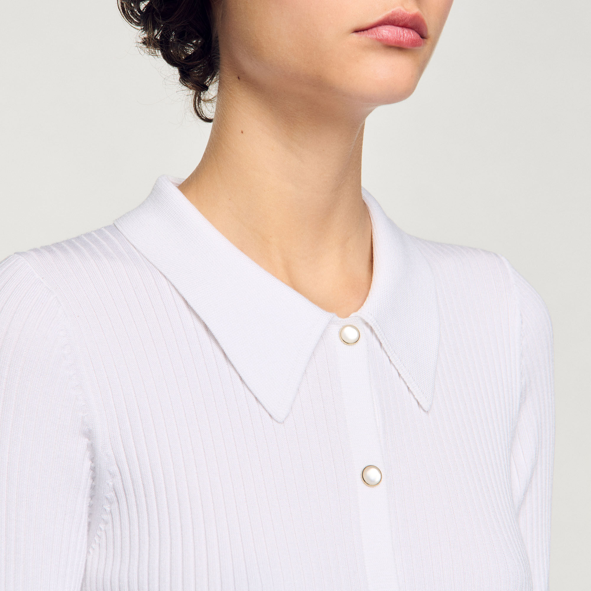Cardigan vest ribgebreid