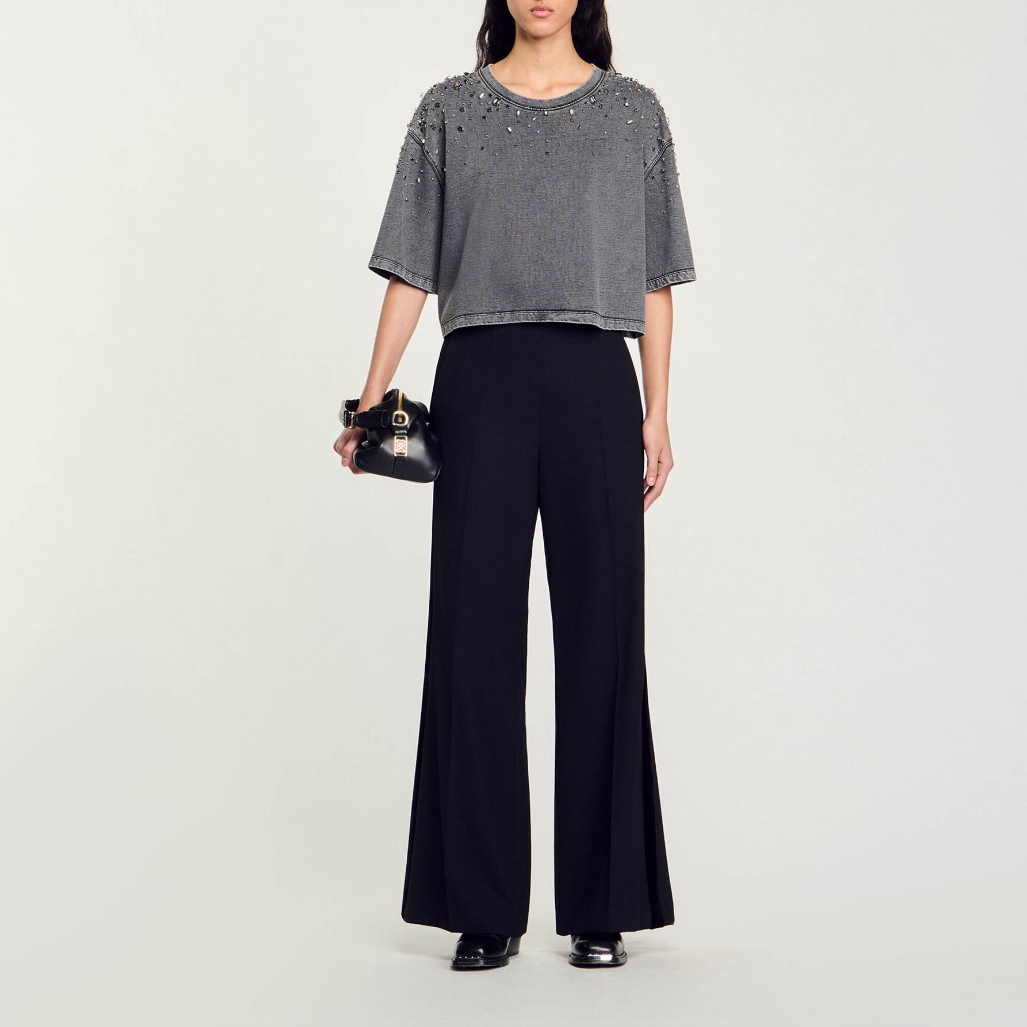 Kort T-shirt met stras