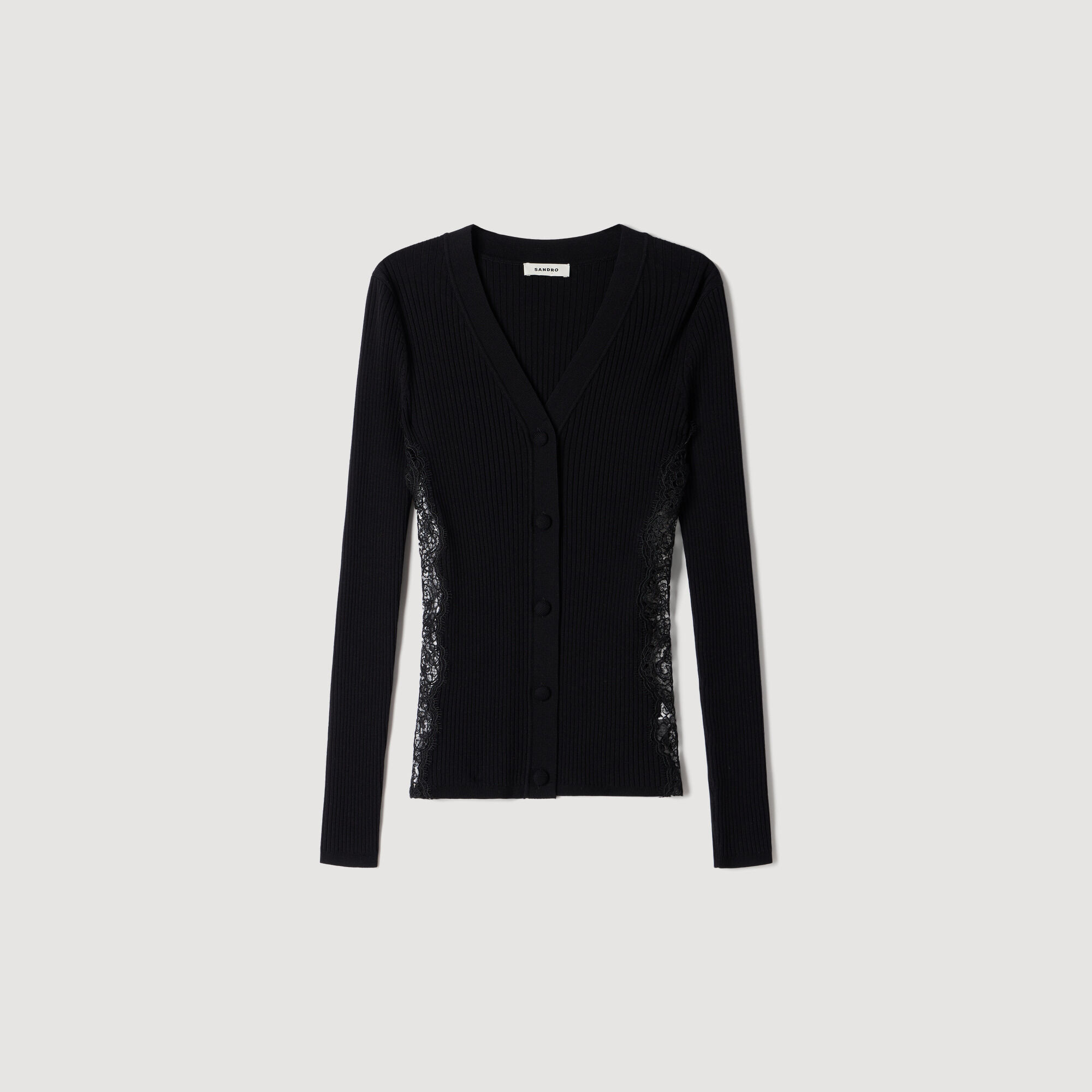 Cardigan met kanten inzetstuk