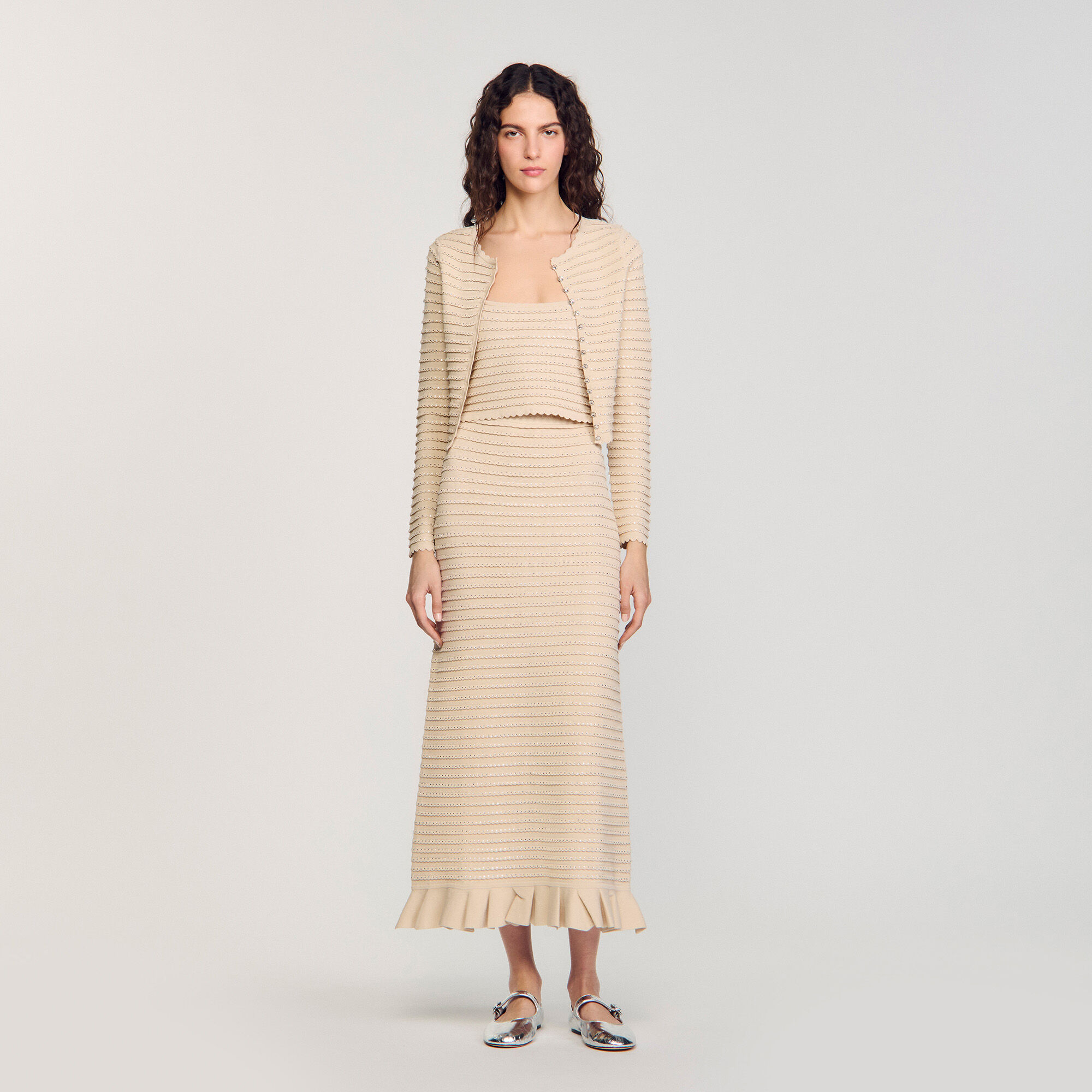 Lange rok tricot stras