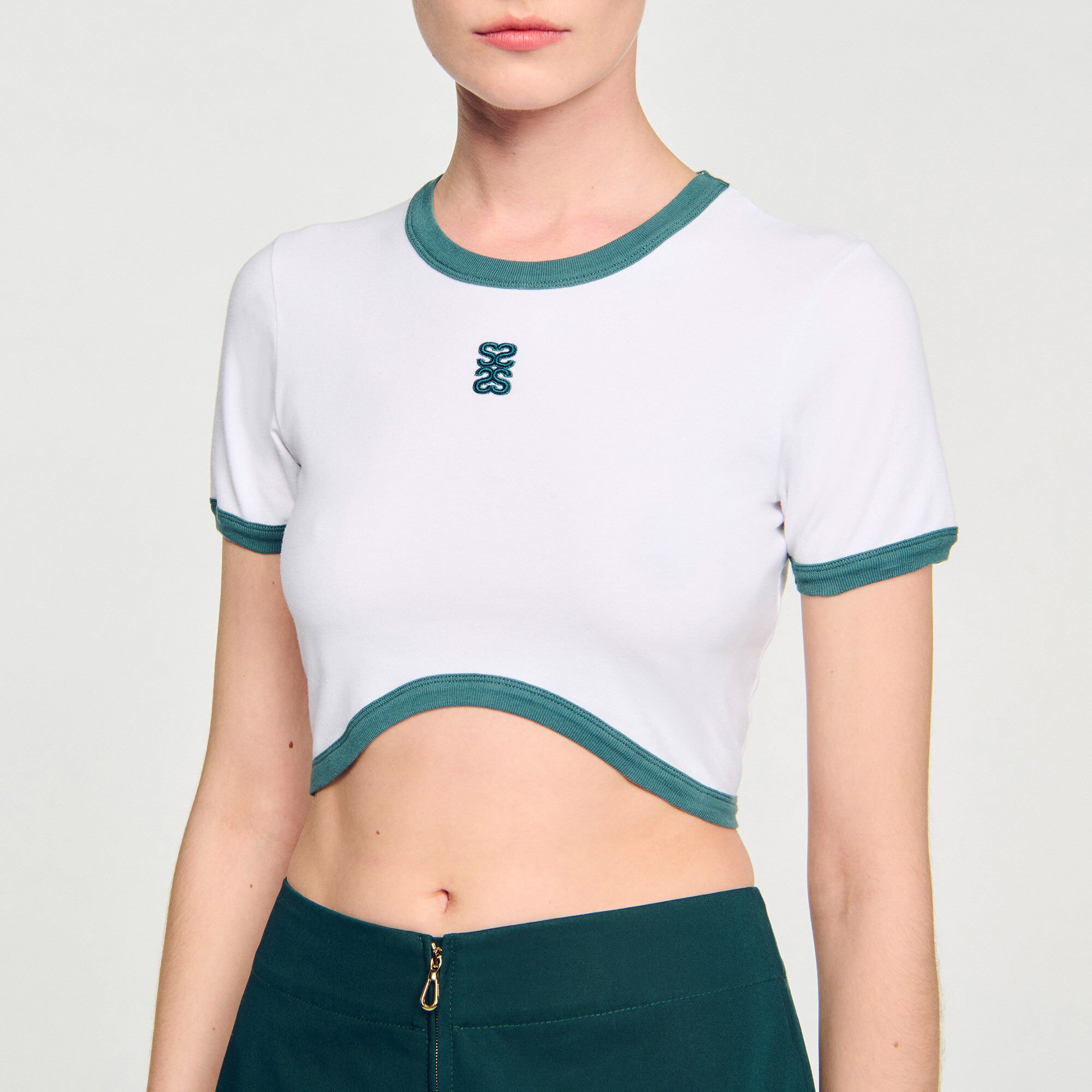 Kort T-shirt tweekleurig