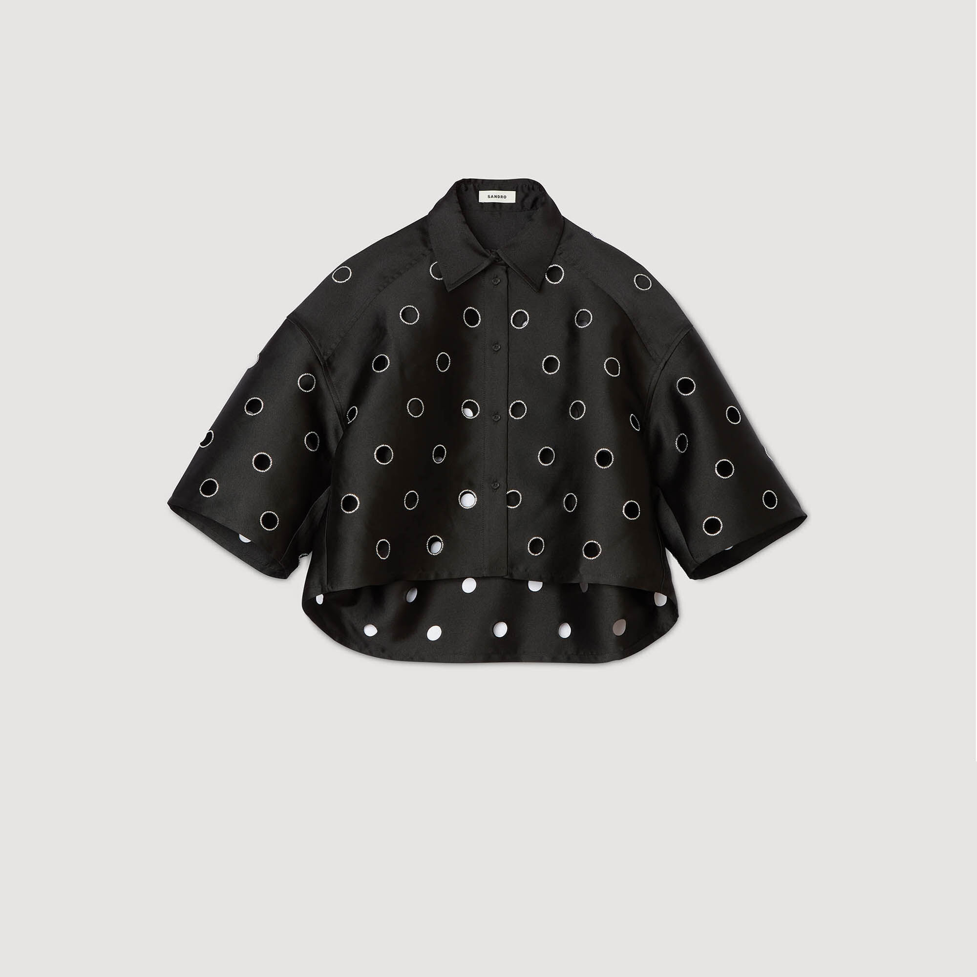 Overhemdblouse met stras