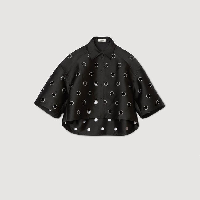 Overhemdblouse met stras