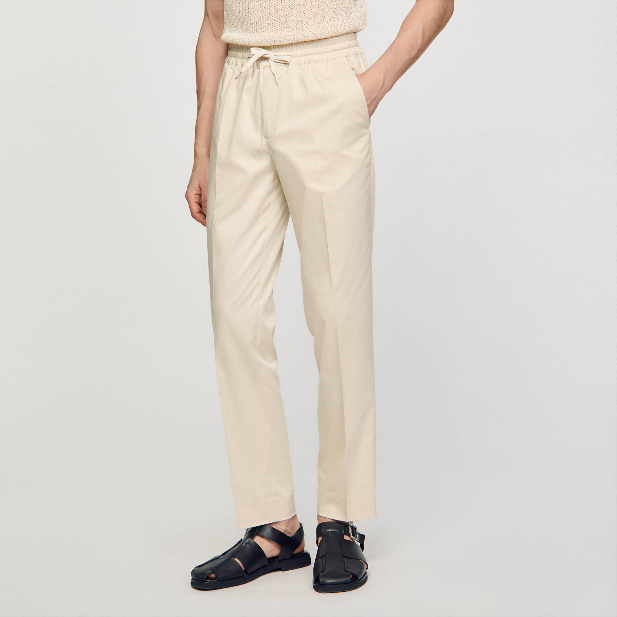 Rechte pantalon met elastiek